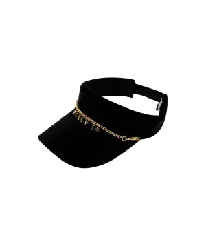 CREVE NINE: Velvet Chain Visor - Black