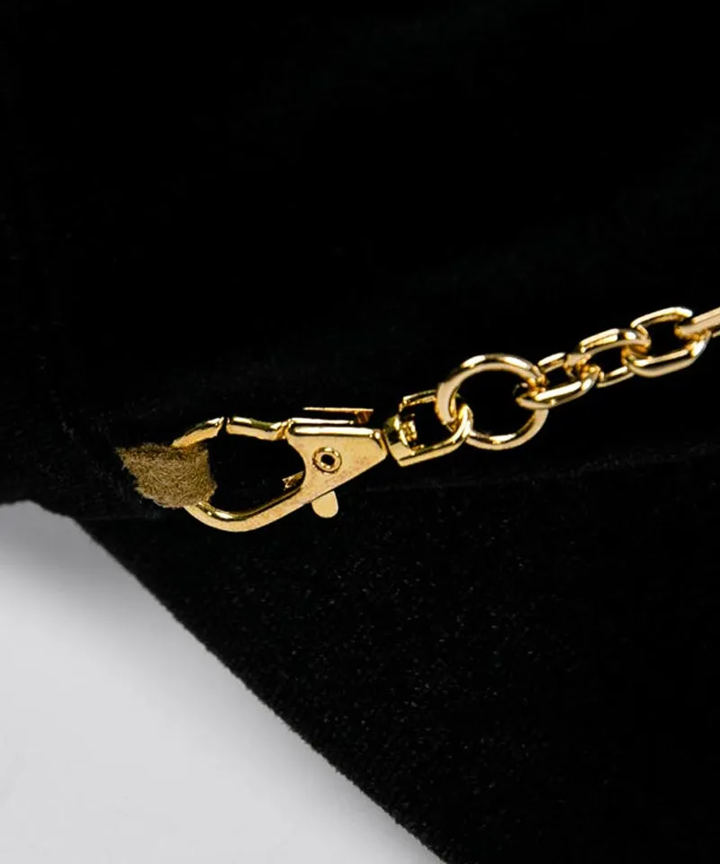 CREVE NINE: Velvet Chain Visor - Black