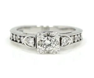 Custom Vintage Square Halo Engagement Ring
