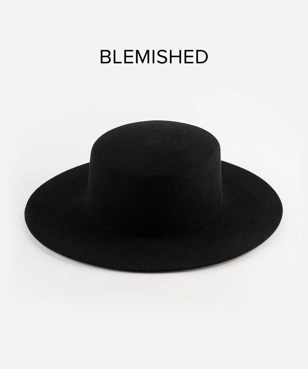 Dahlia Boater - Black BLEMISHED