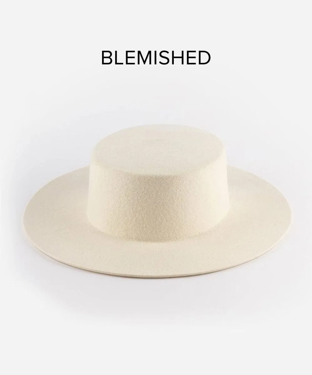 Dahlia Boater - Off White BLEMISHED