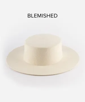 Dahlia Boater - Off White BLEMISHED