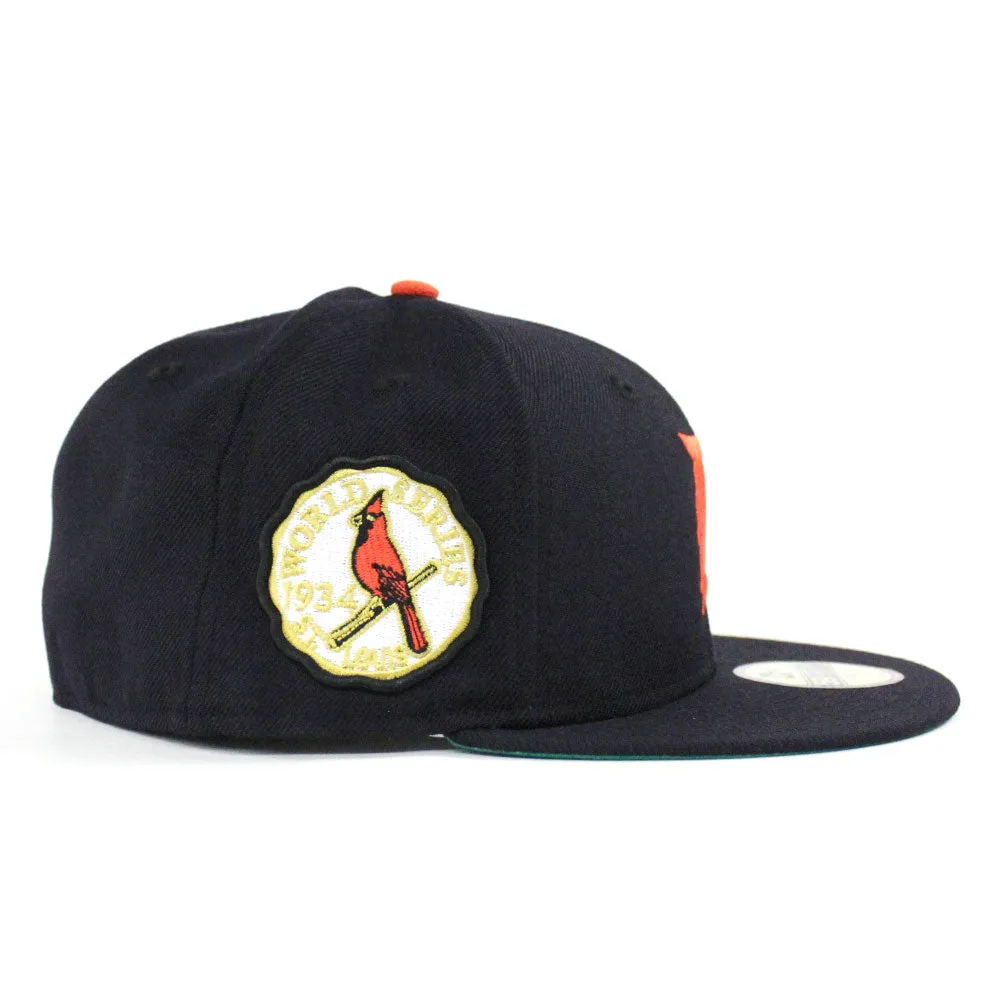 Detroit Tigers 1934 World Series New Era 59Fifty Fitted Hat (Orange Navy Green Under Brim)
