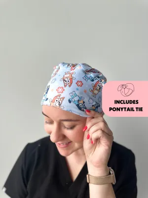 DuoStyle Scrub Hat - Blue Dog