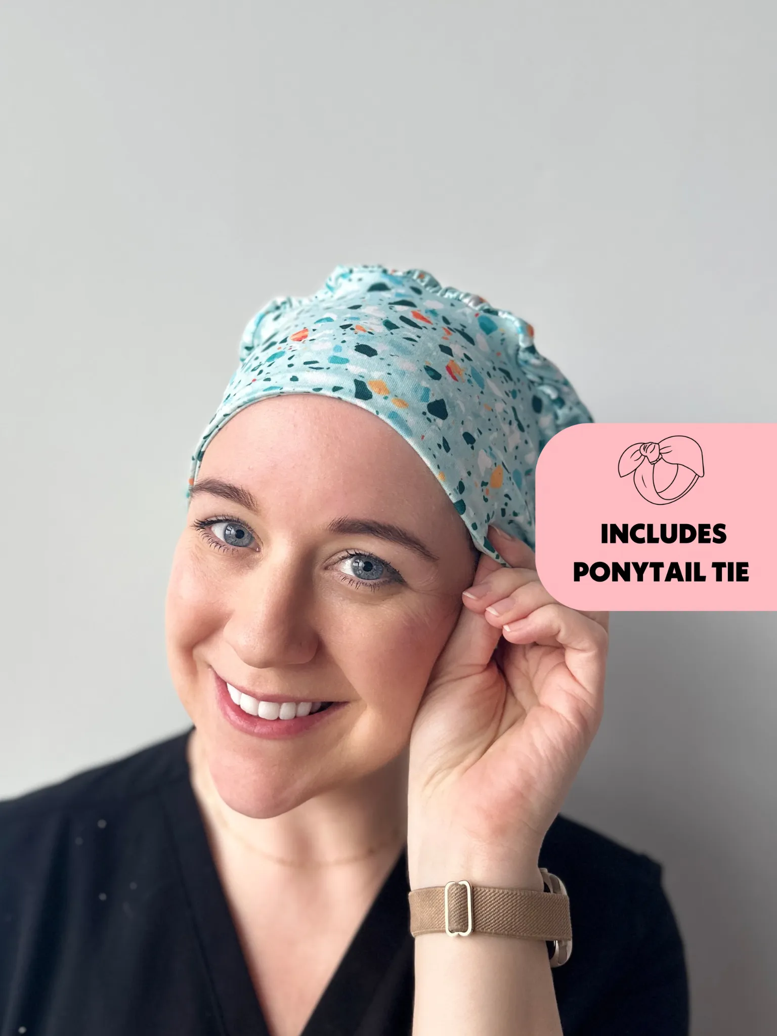 DuoStyle Scrub Hat - Blue Terrazzo