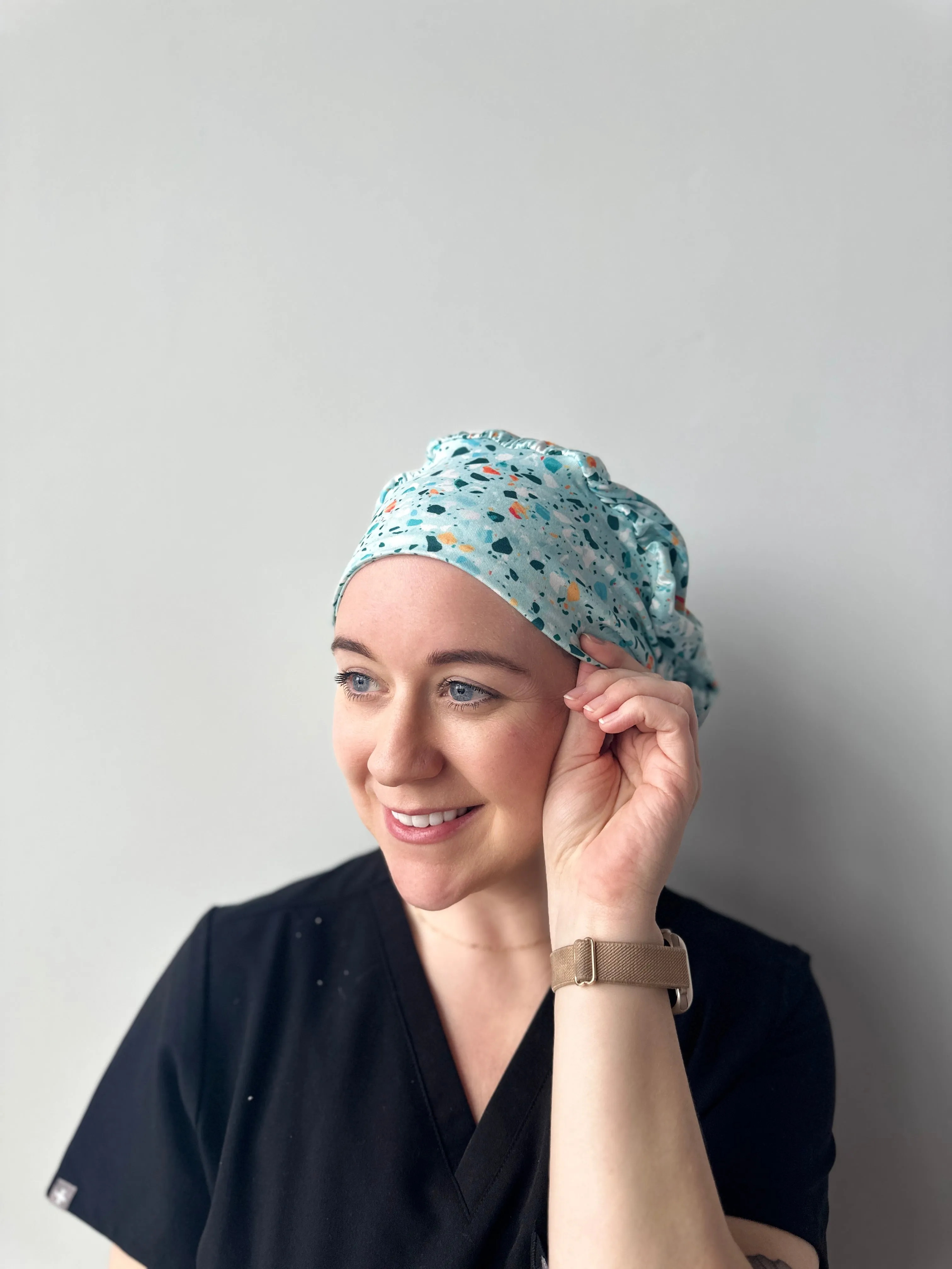 DuoStyle Scrub Hat - Blue Terrazzo