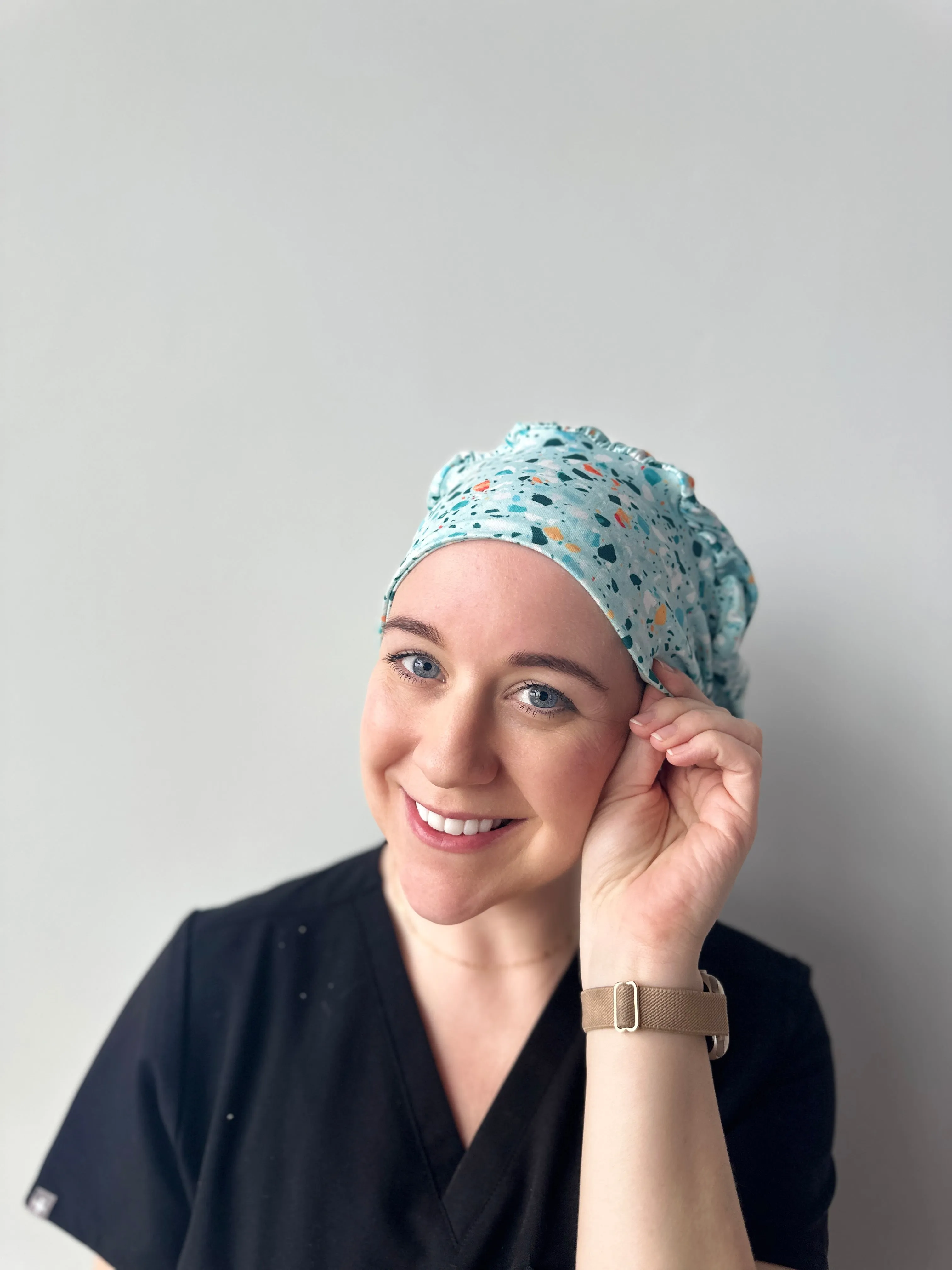 DuoStyle Scrub Hat - Blue Terrazzo