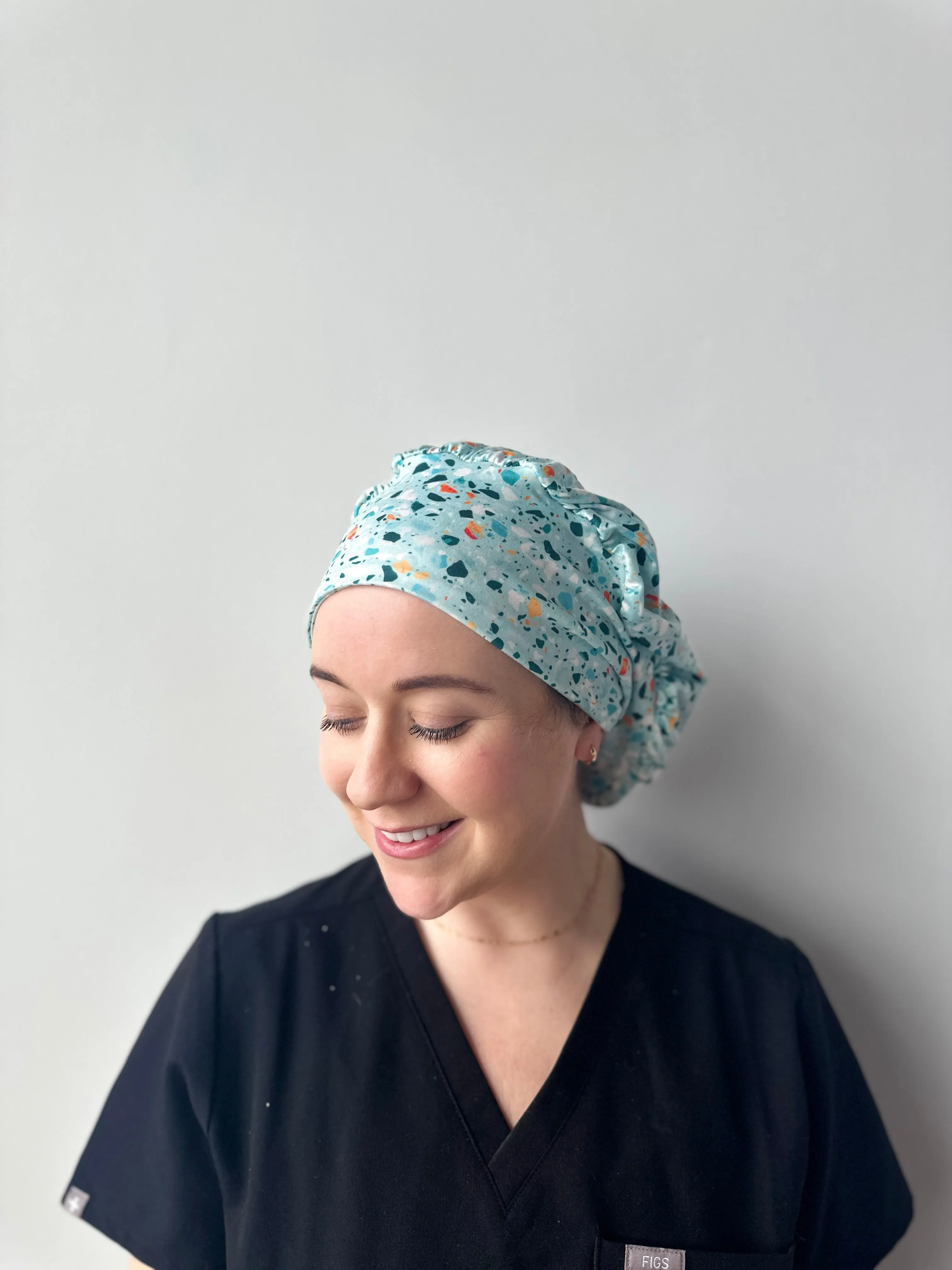 DuoStyle Scrub Hat - Blue Terrazzo