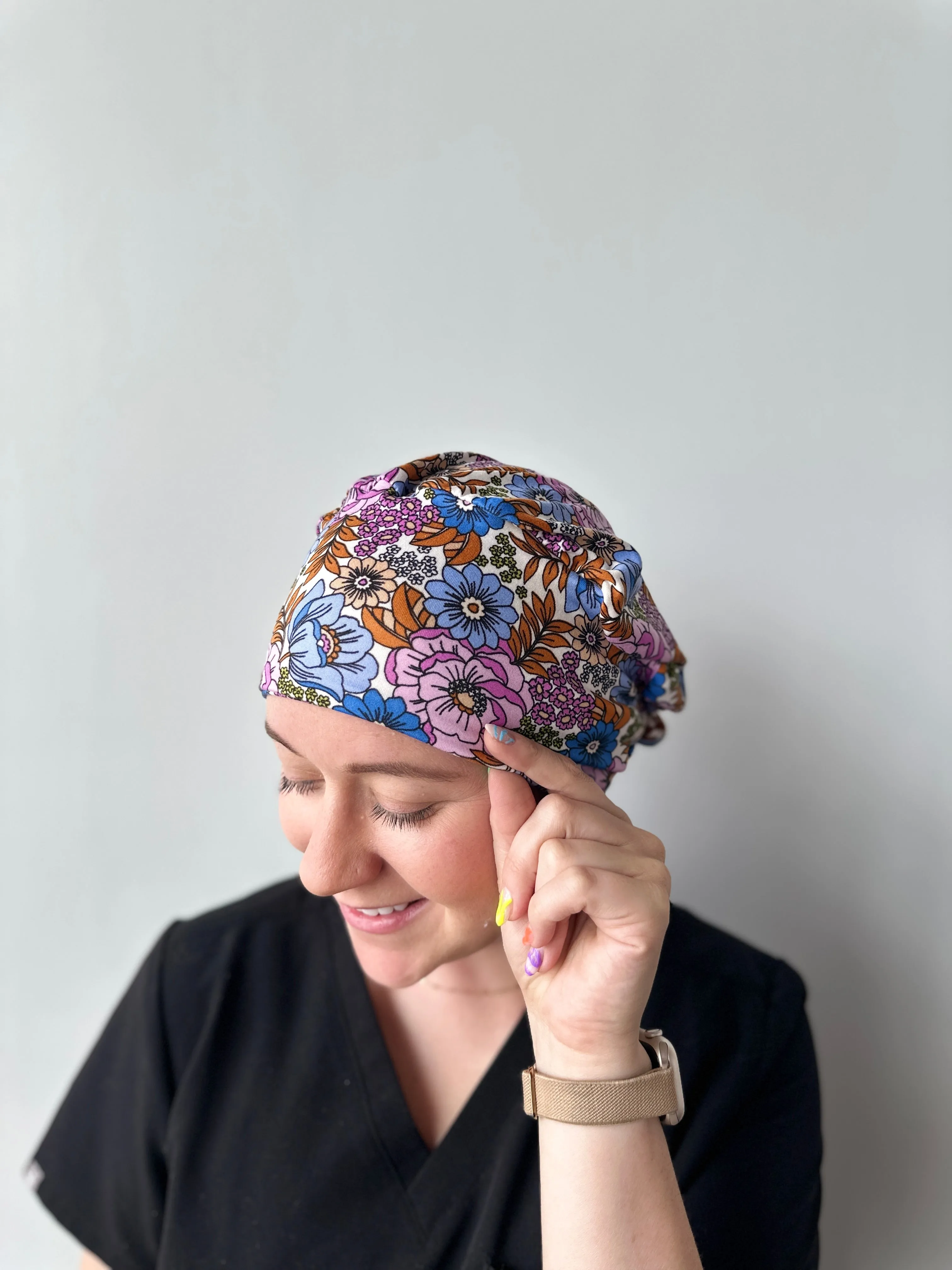 DuoStyle Scrub Hat - Cool Floral