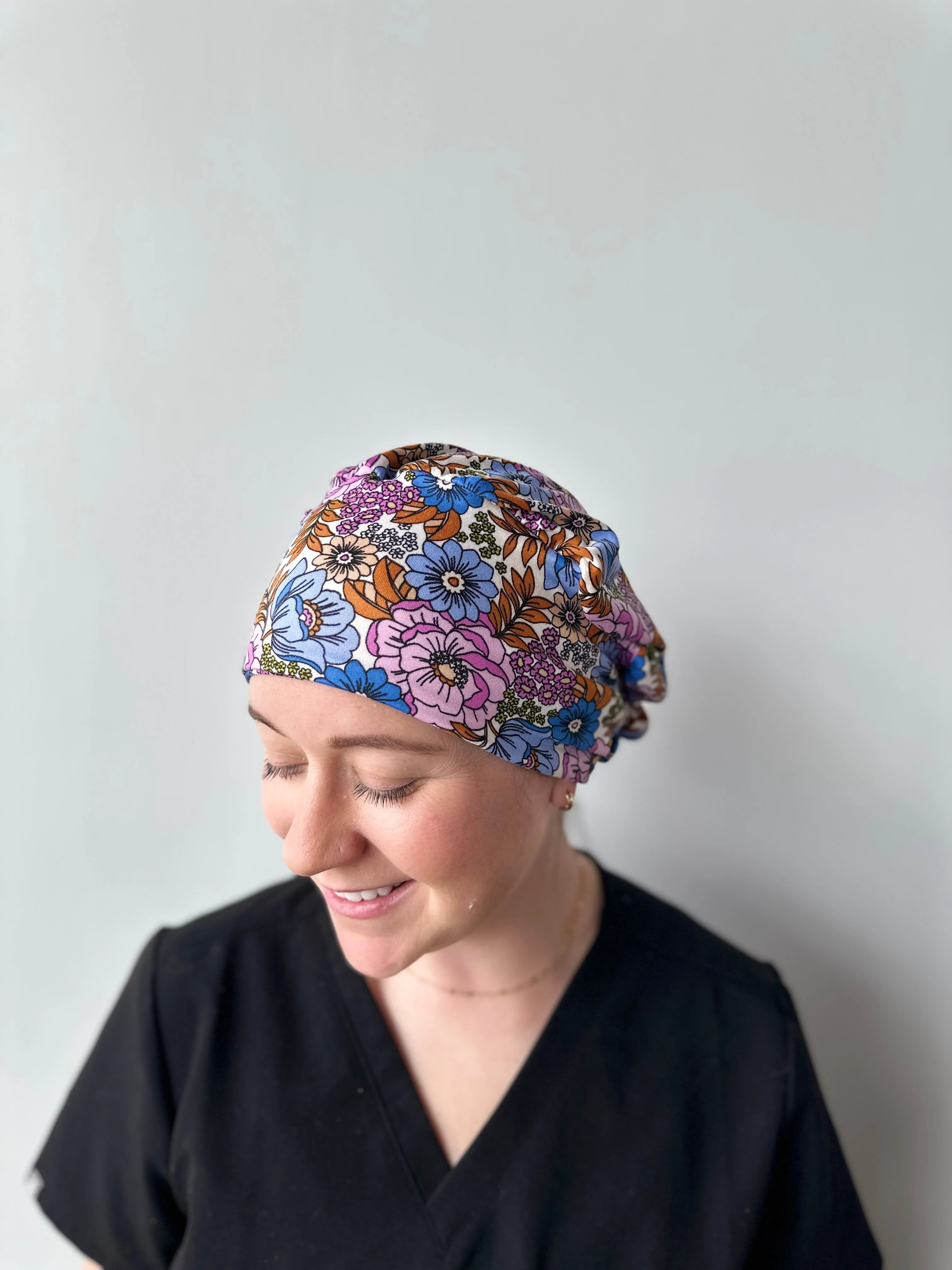 DuoStyle Scrub Hat - Cool Floral