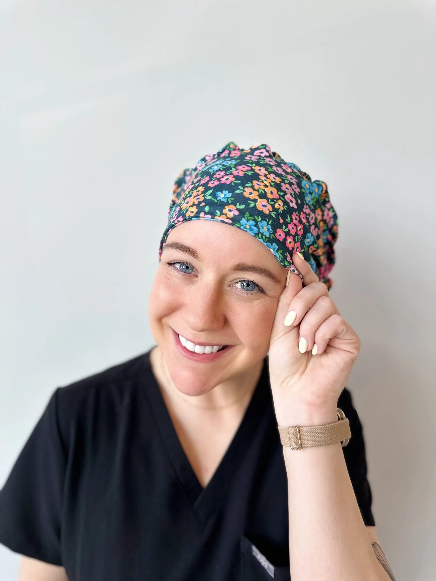 DuoStyle Scrub Hat - Garden Floral