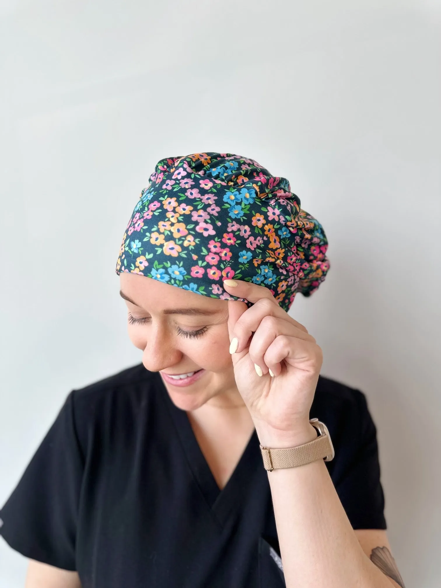 DuoStyle Scrub Hat - Garden Floral