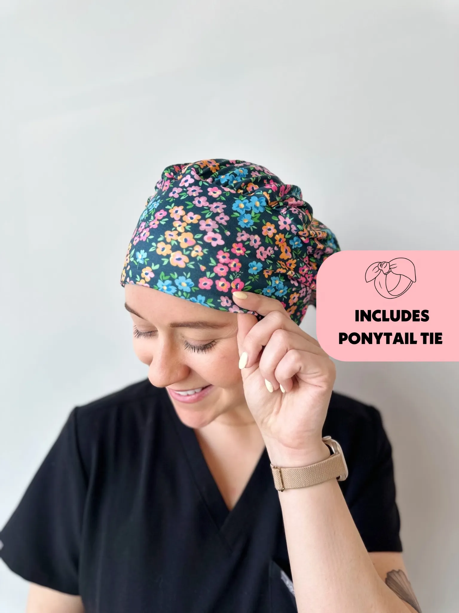 DuoStyle Scrub Hat - Garden Floral