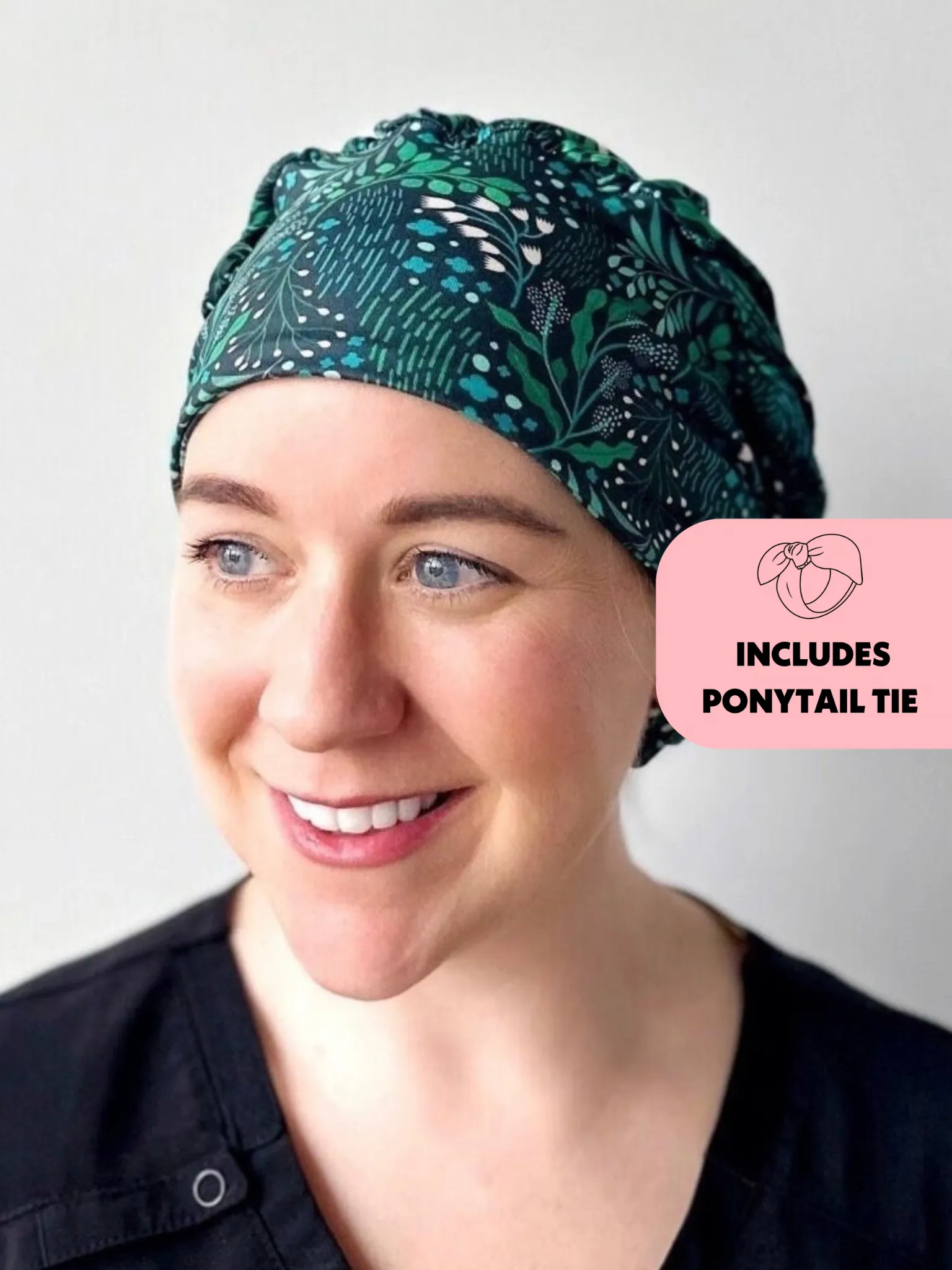 DuoStyle Scrub Hat - Green & Blue Winter