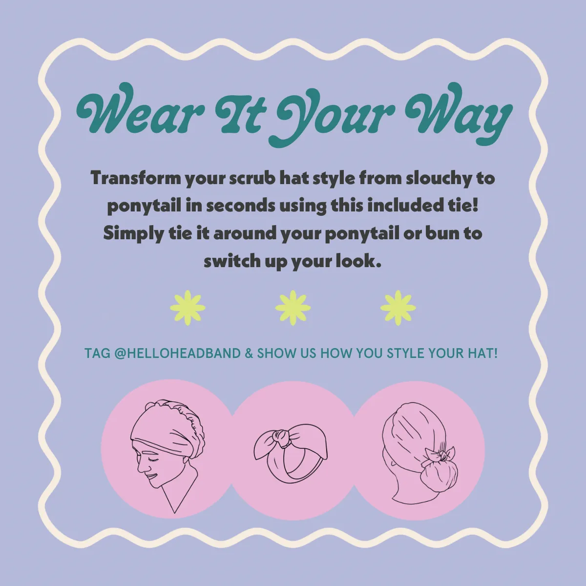 DuoStyle Scrub Hat - Lucky Rainbows and Mushrooms