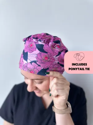DuoStyle Scrub Hat - Magenta Floral