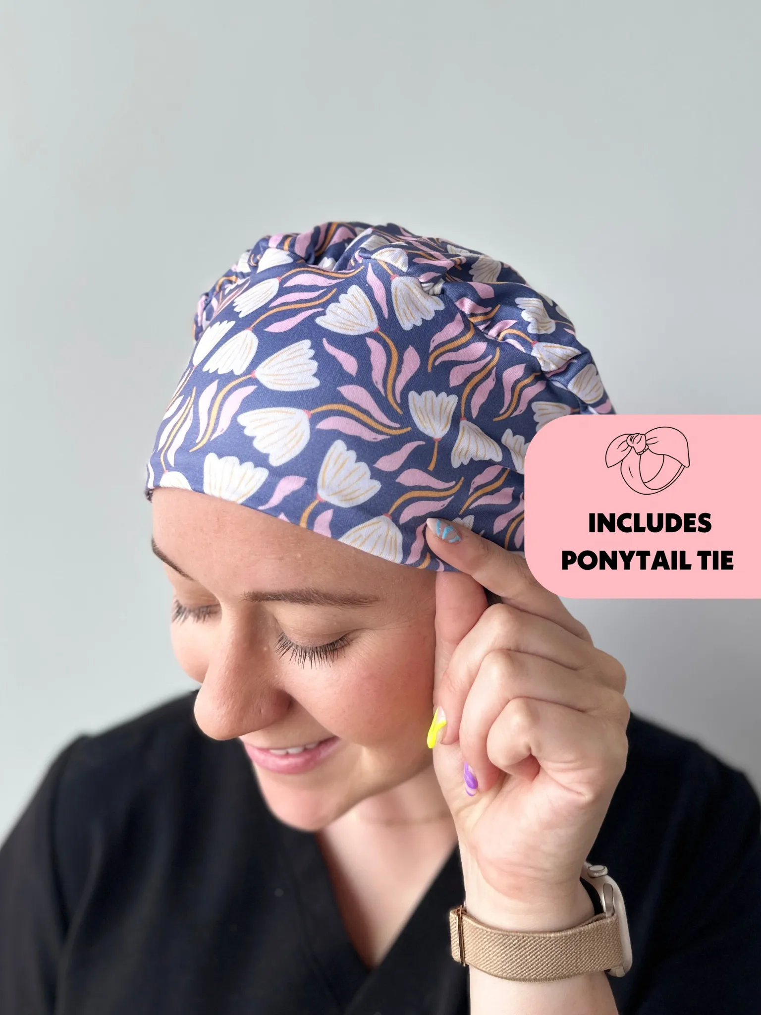 DuoStyle Scrub Hat - Tulips