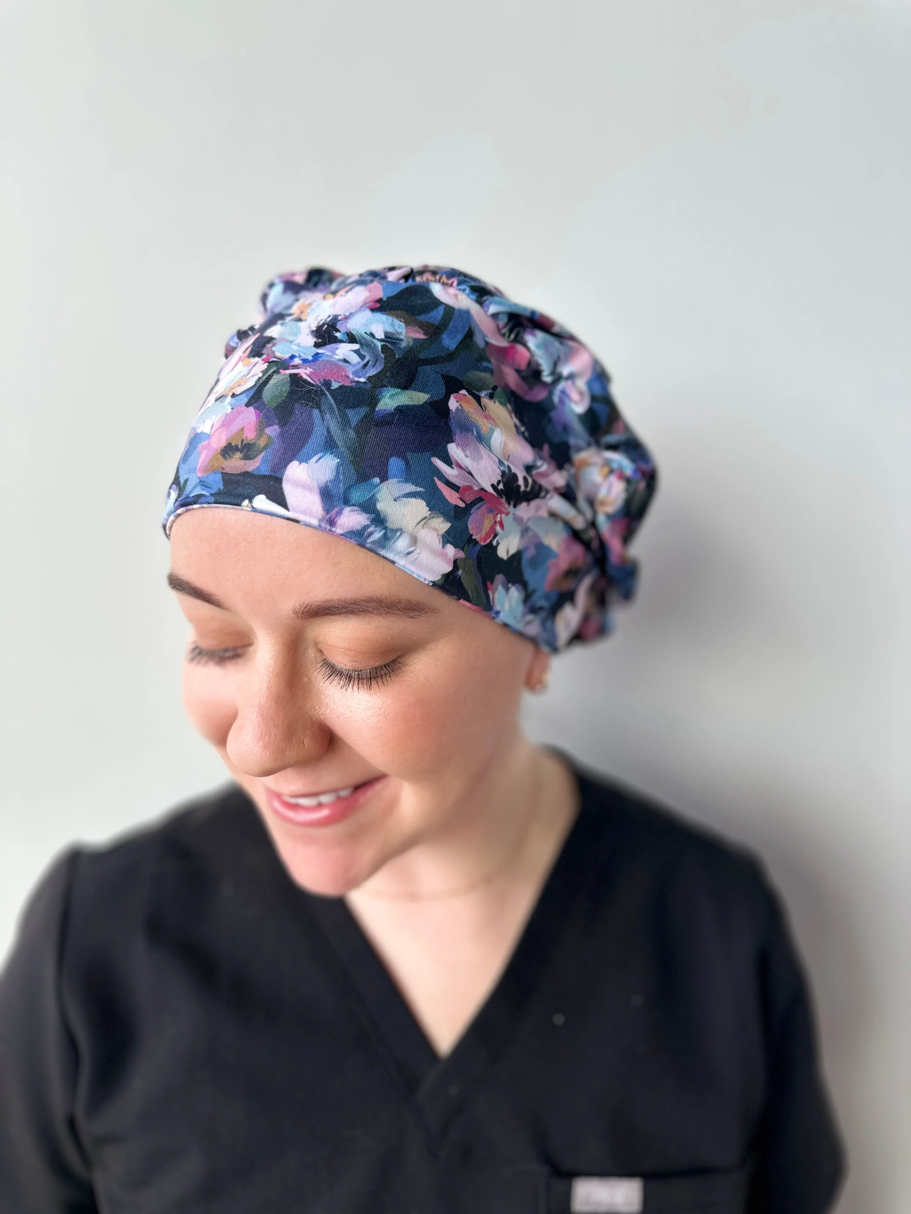 DuoStyle Scrub Hat - Watercolor Floral