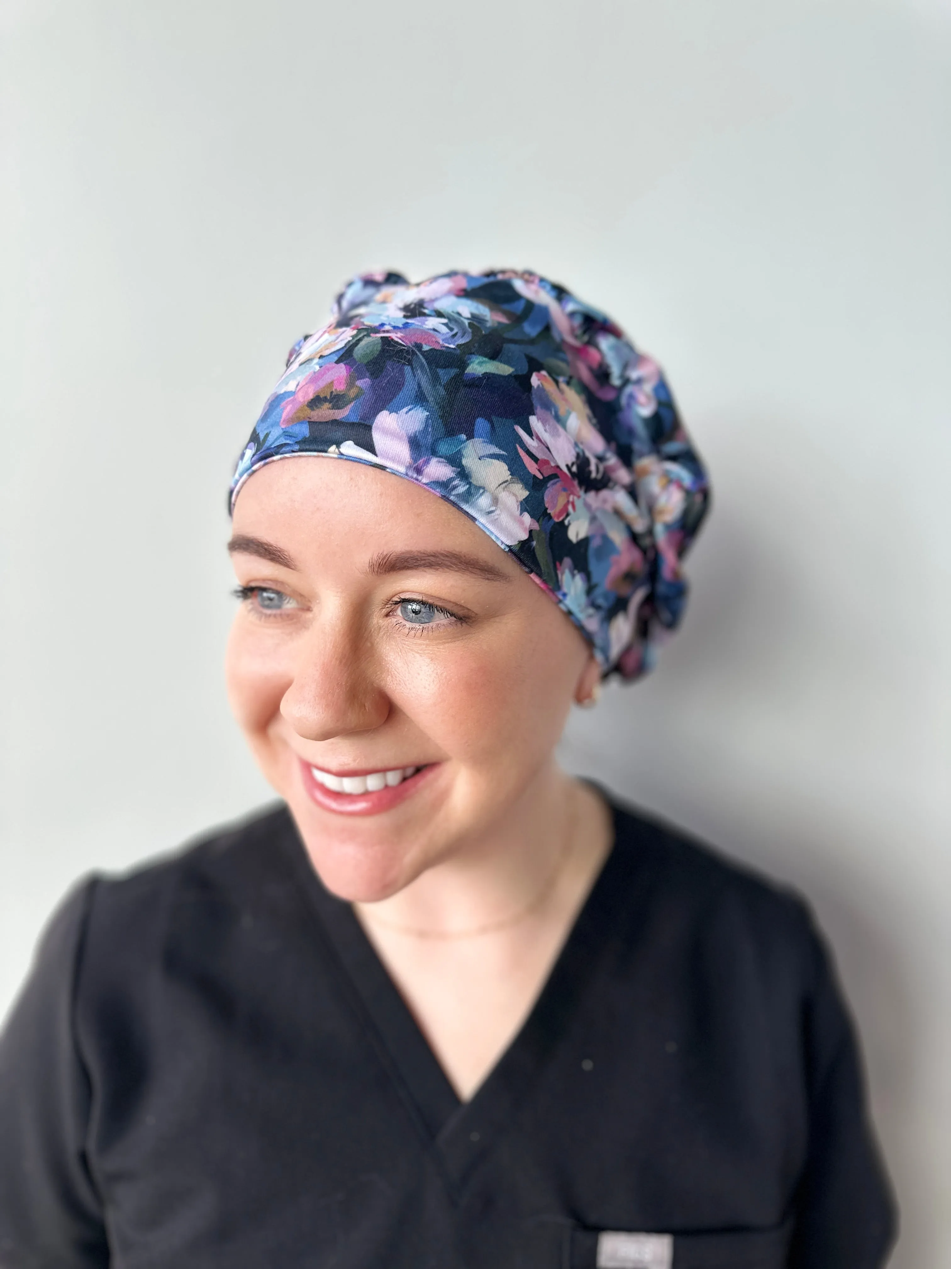 DuoStyle Scrub Hat - Watercolor Floral