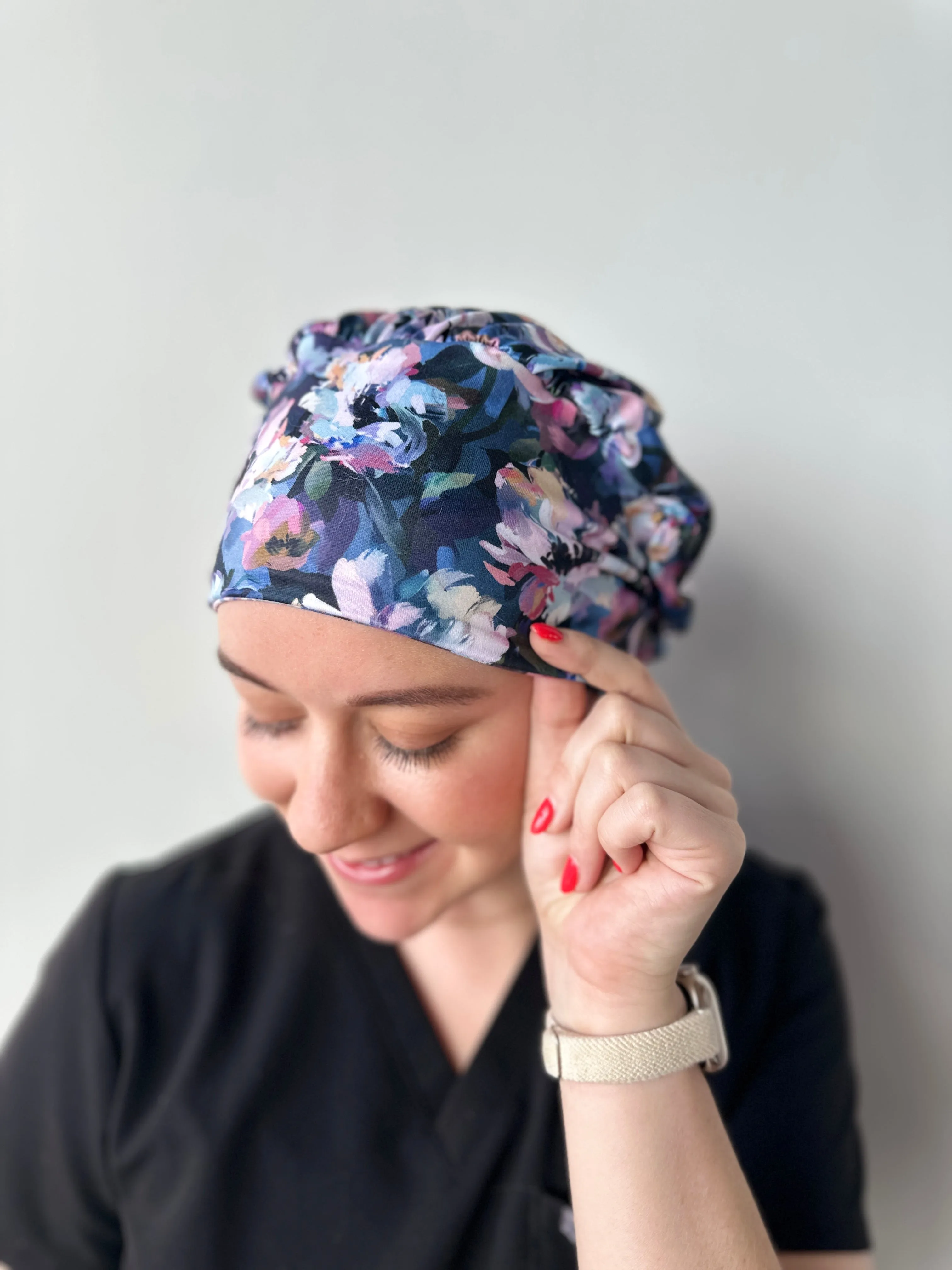 DuoStyle Scrub Hat - Watercolor Floral