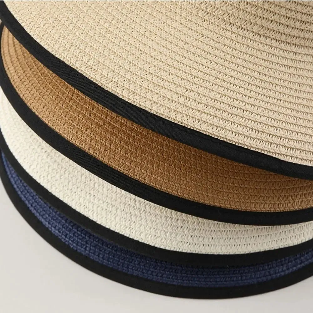 Elegant Womens Straw Hat Lady Beach Hat Summer Sun Floppy Wide Brim Foldable Bucket Cap Sunscreen Hat For Outdoor Camping Hiking