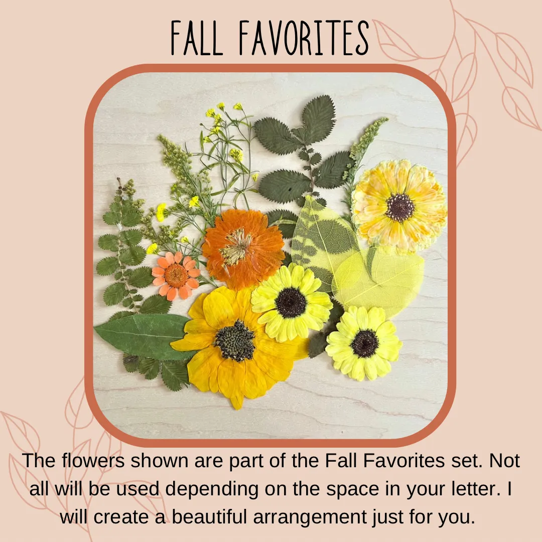 Fall Favorites Florals - Custom Pressed Flower Letters - Made to Order