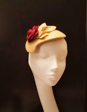Fascinator Tan/Nude/Camel Felt fascinator # FELT HAT fascinator