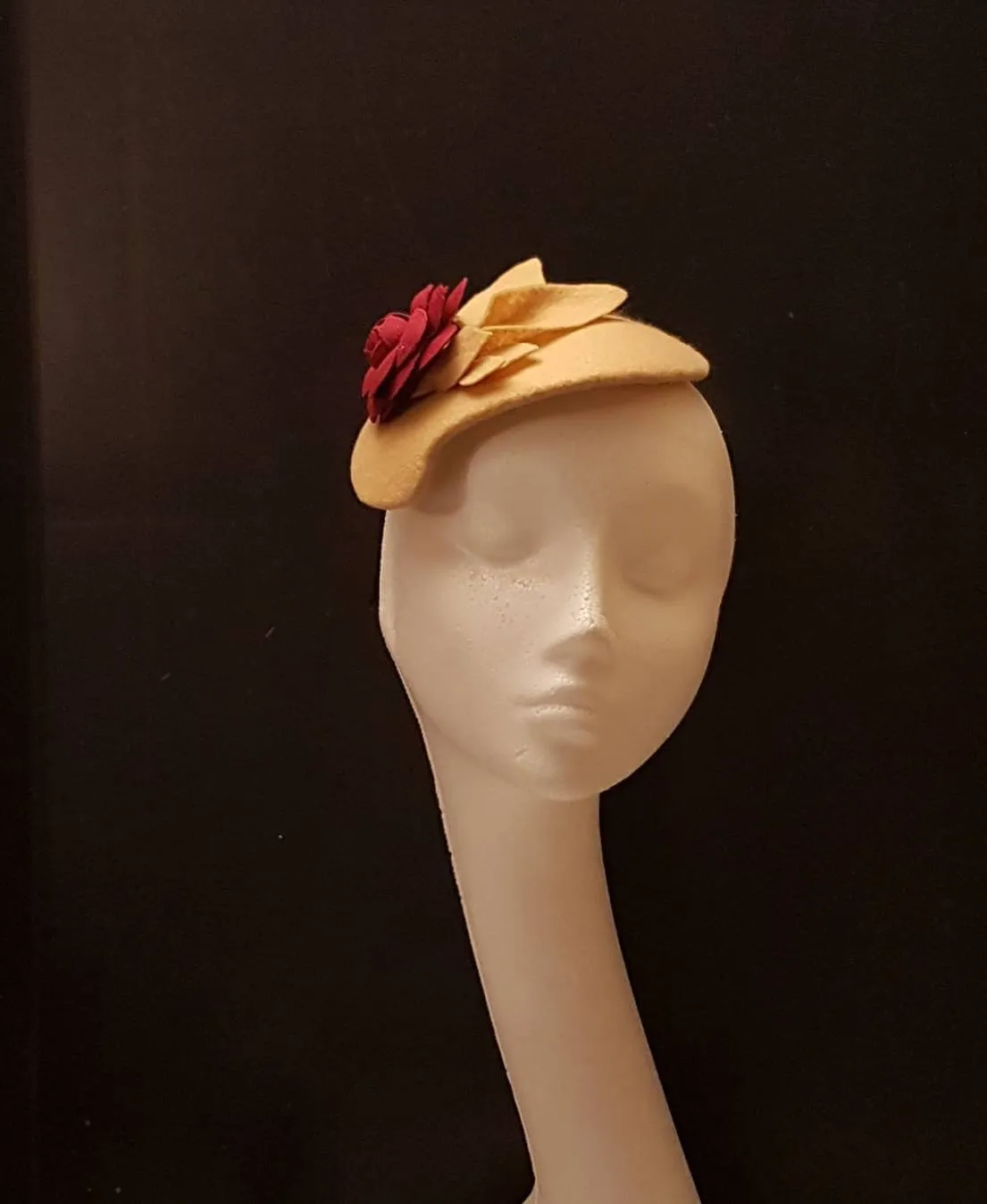 Fascinator Tan/Nude/Camel Felt fascinator # FELT HAT fascinator