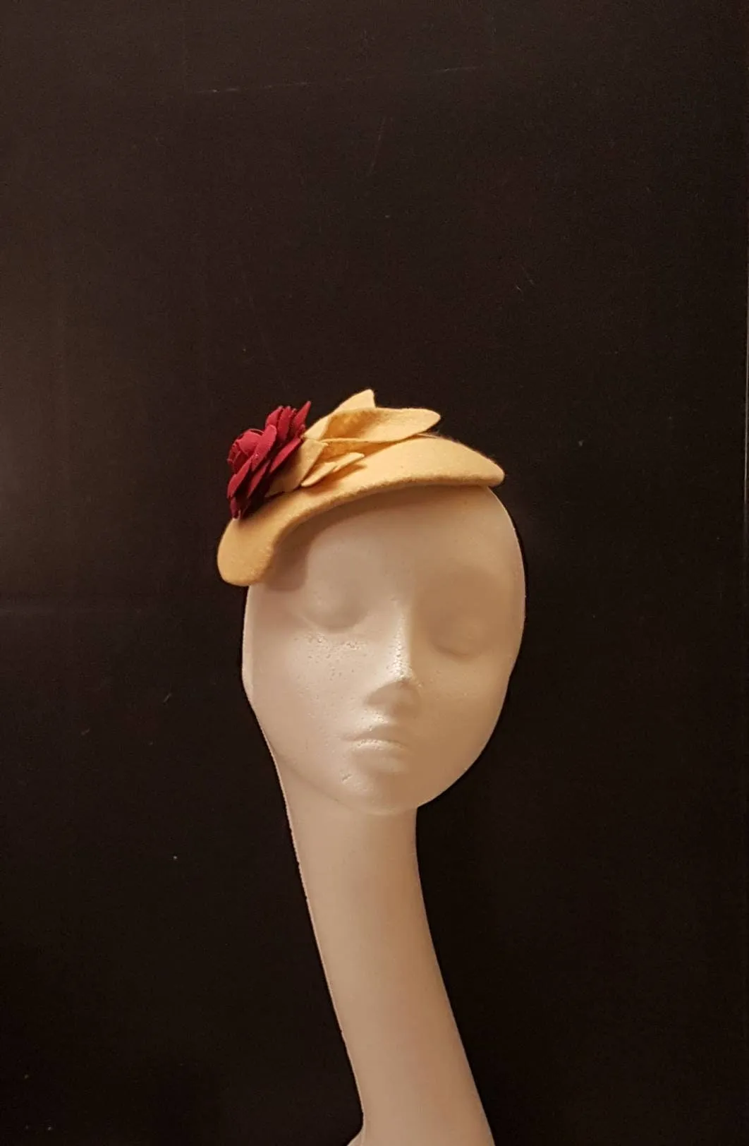 Fascinator Tan/Nude/Camel Felt fascinator # FELT HAT fascinator