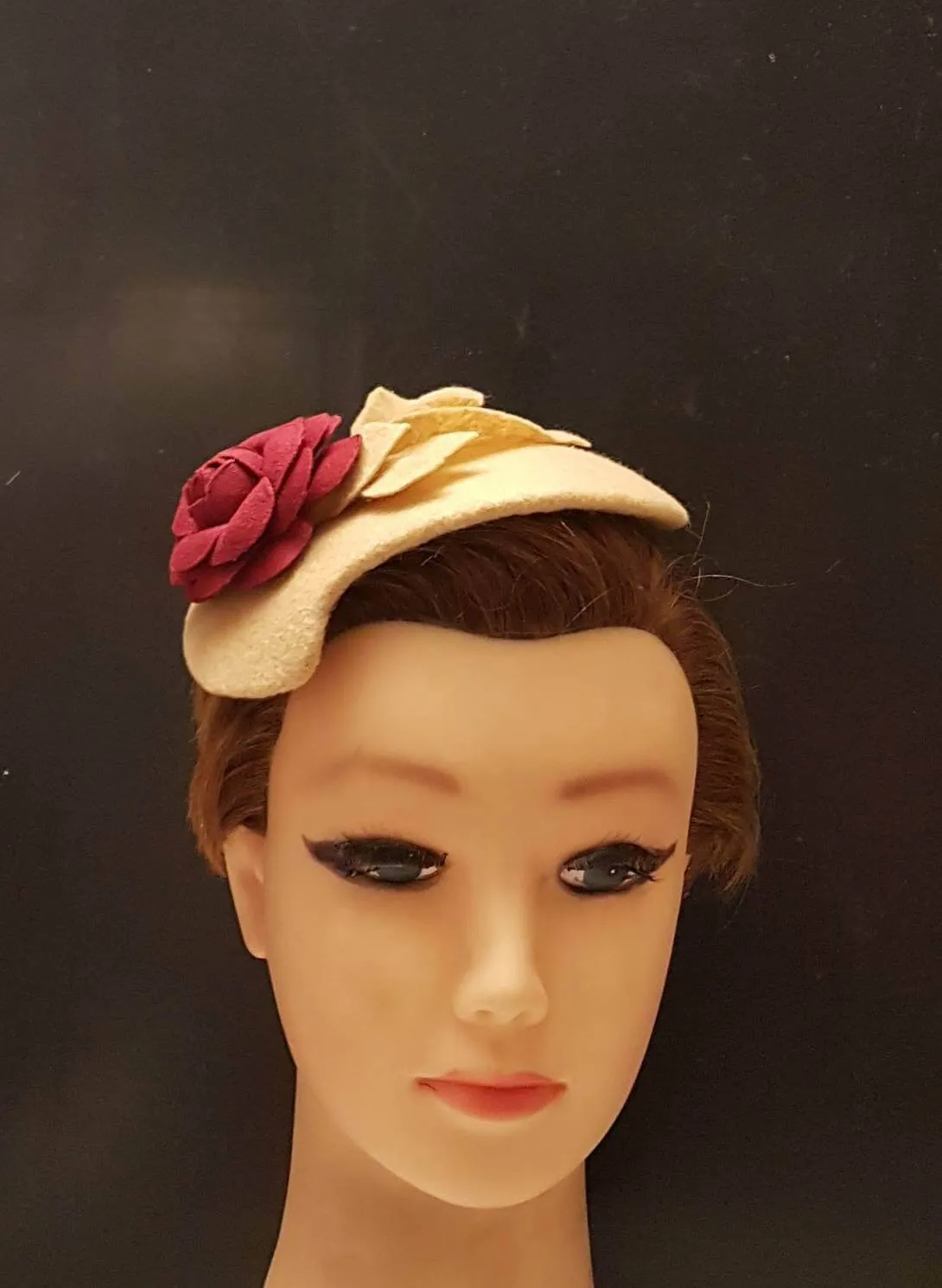 Fascinator Tan/Nude/Camel Felt fascinator # FELT HAT fascinator