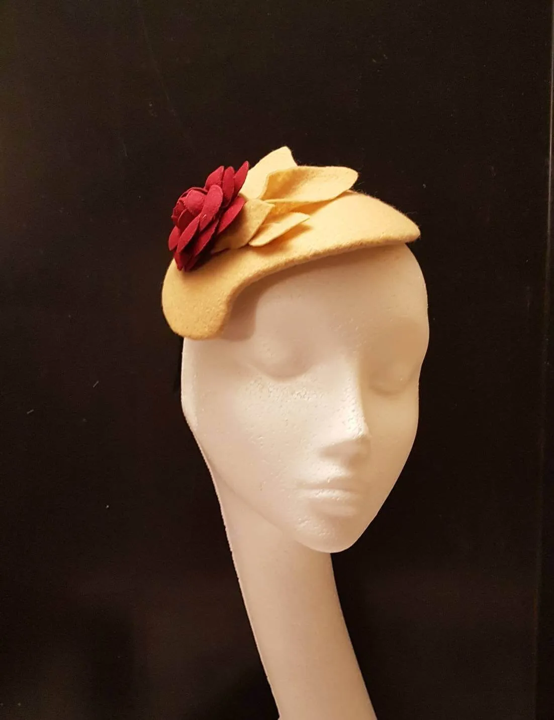 Fascinator Tan/Nude/Camel Felt fascinator # FELT HAT fascinator