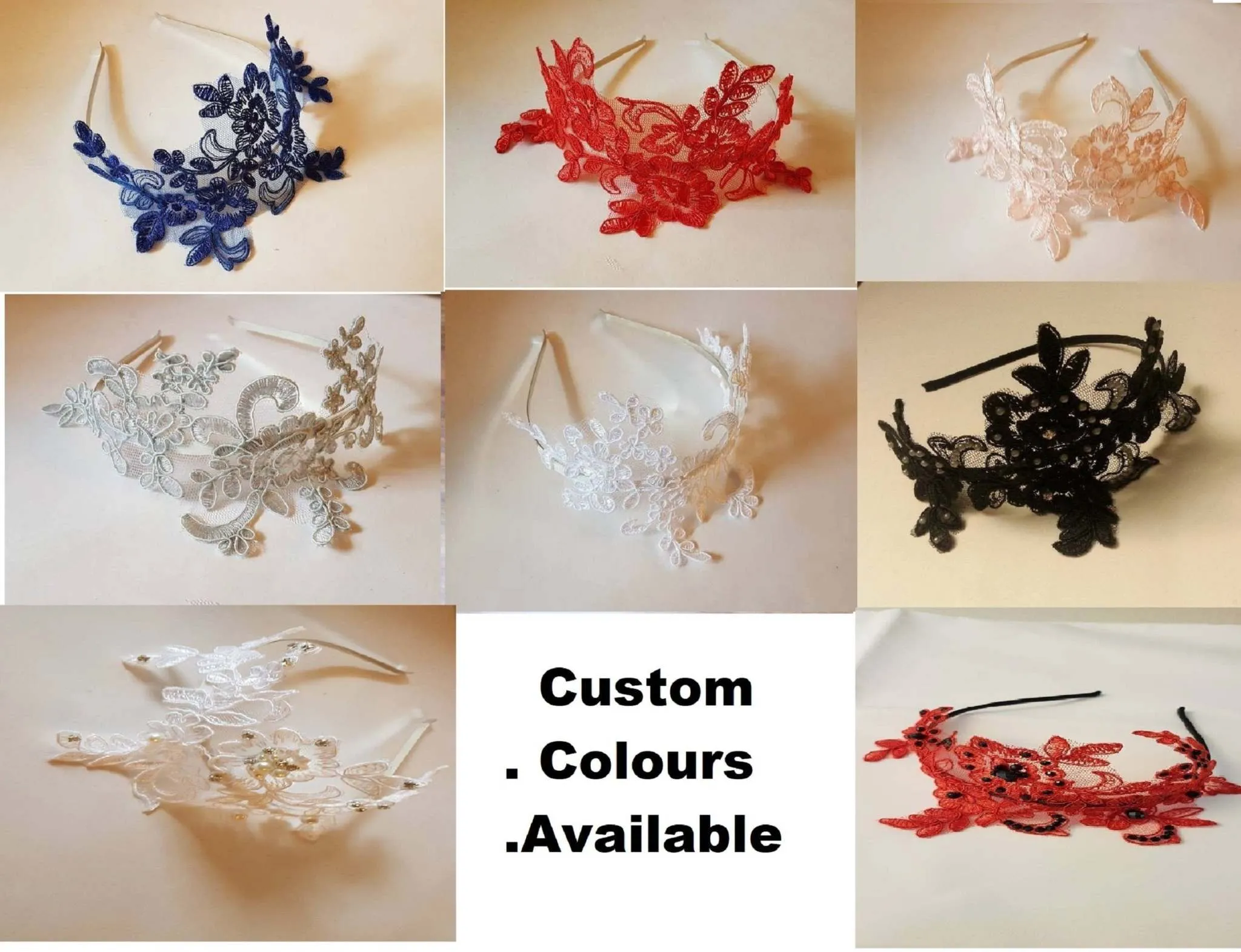 Fascinator Vintage Red, Black Lace Headband Fascinator