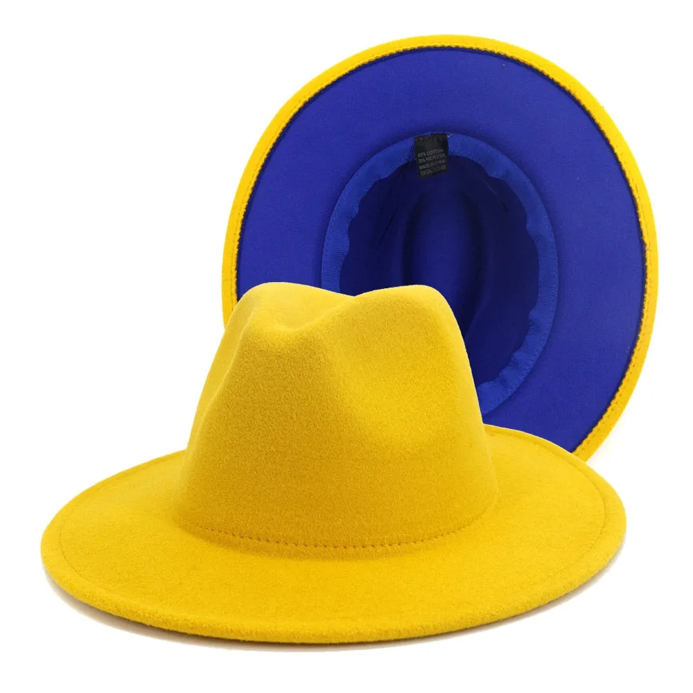 Fedora Hat  Jazz Hats Cowboy Hat For Women And Men Double sided Color