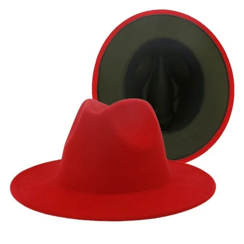 Fedora Hat  Jazz Hats Cowboy Hat For Women And Men Double sided Color