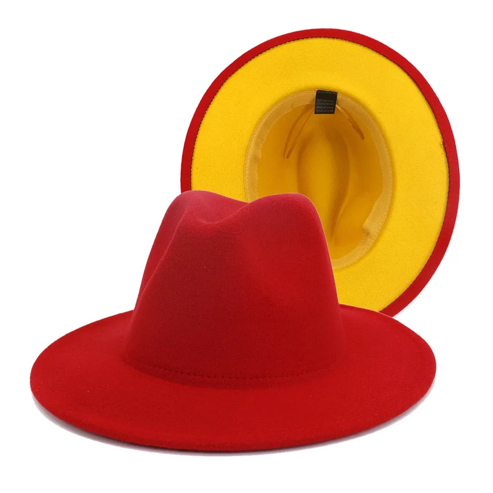 Fedora Hat  Jazz Hats Cowboy Hat For Women And Men Double sided Color