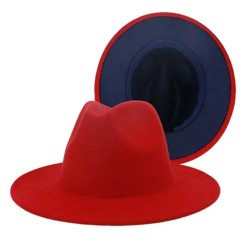 Fedora Hat  Jazz Hats Cowboy Hat For Women And Men Double sided Color