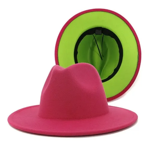 Fedora Hat  Jazz Hats Cowboy Hat For Women And Men Double sided Color