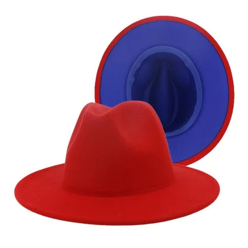 Fedora Hat  Jazz Hats Cowboy Hat For Women And Men Double sided Color