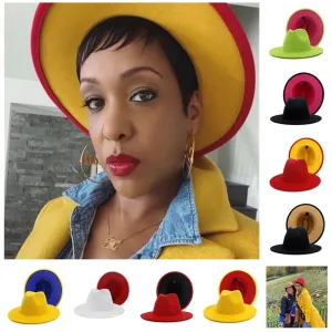 Fedora Hat  Jazz Hats Cowboy Hat For Women And Men Double sided Color