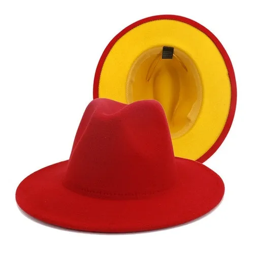 Fedora Hat  Jazz Hats Cowboy Hat For Women And Men Double sided Color