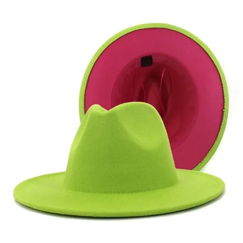 Fedora Hat  Jazz Hats Cowboy Hat For Women And Men Double sided Color