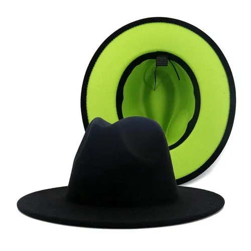 Fedora Hat  Jazz Hats Cowboy Hat For Women And Men Double sided Color