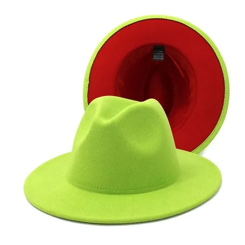 Fedora Hat  Jazz Hats Cowboy Hat For Women And Men Double sided Color