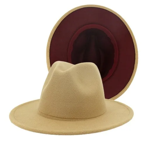 Fedora Hat  Jazz Hats Cowboy Hat For Women And Men Double sided Color