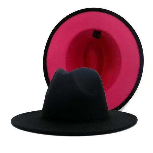 Fedora Hat  Jazz Hats Cowboy Hat For Women And Men Double sided Color