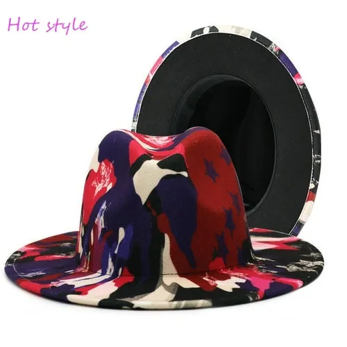 Fedora Hat  Jazz Hats Cowboy Hat For Women And Men Double sided Color