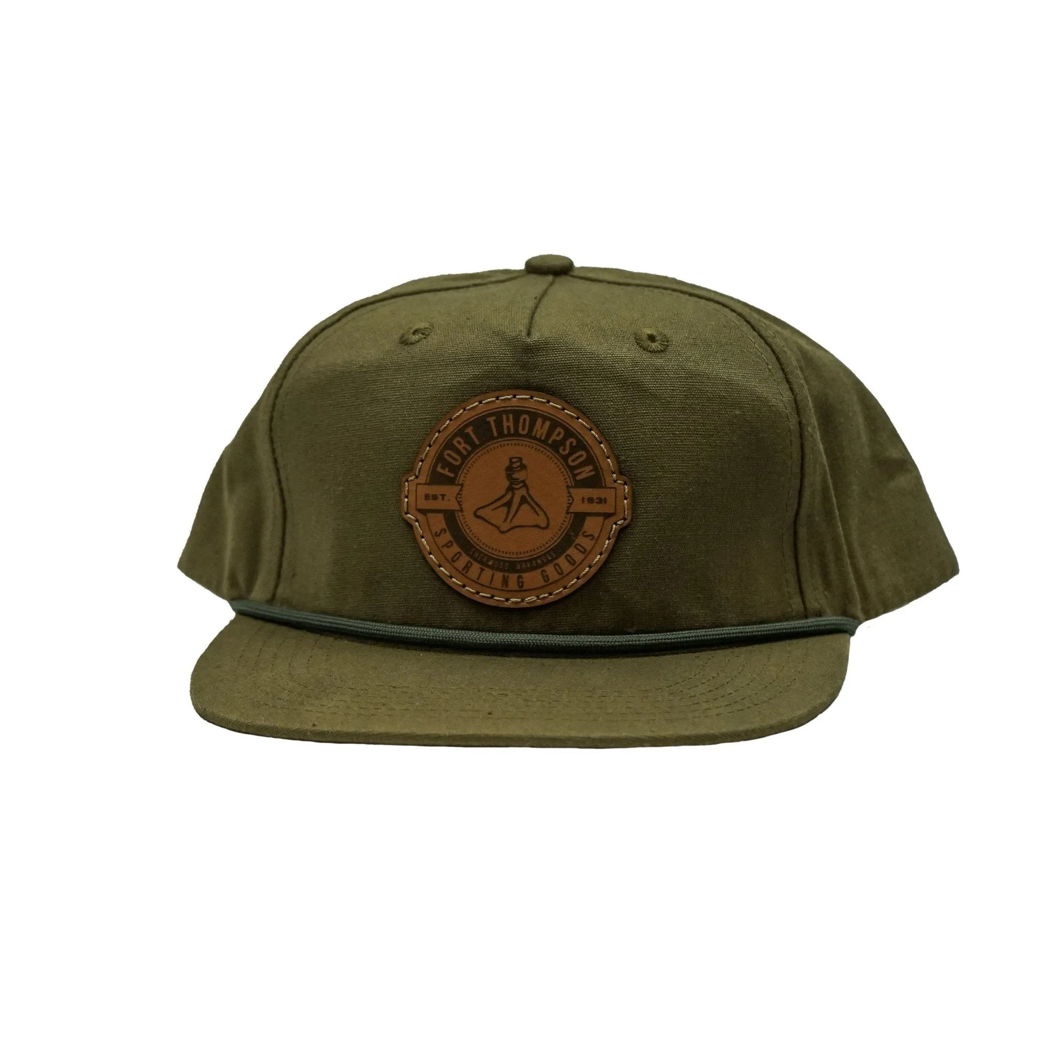 Fort Thompson Goat Rope Style Circle Leather Patch Hat