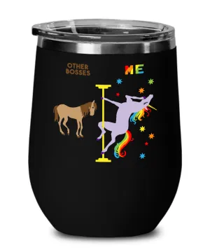 Gift For Boss Rainbow Unicorn Insulated Wine Tumbler 12oz Travel Cup