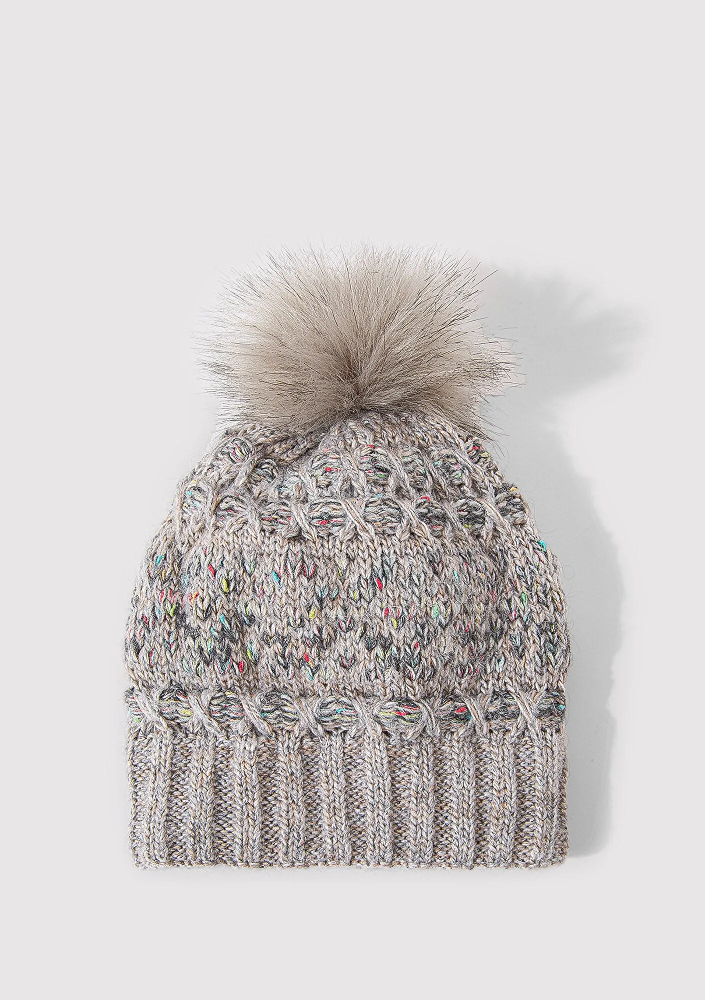 Grey Bobble Beanie
