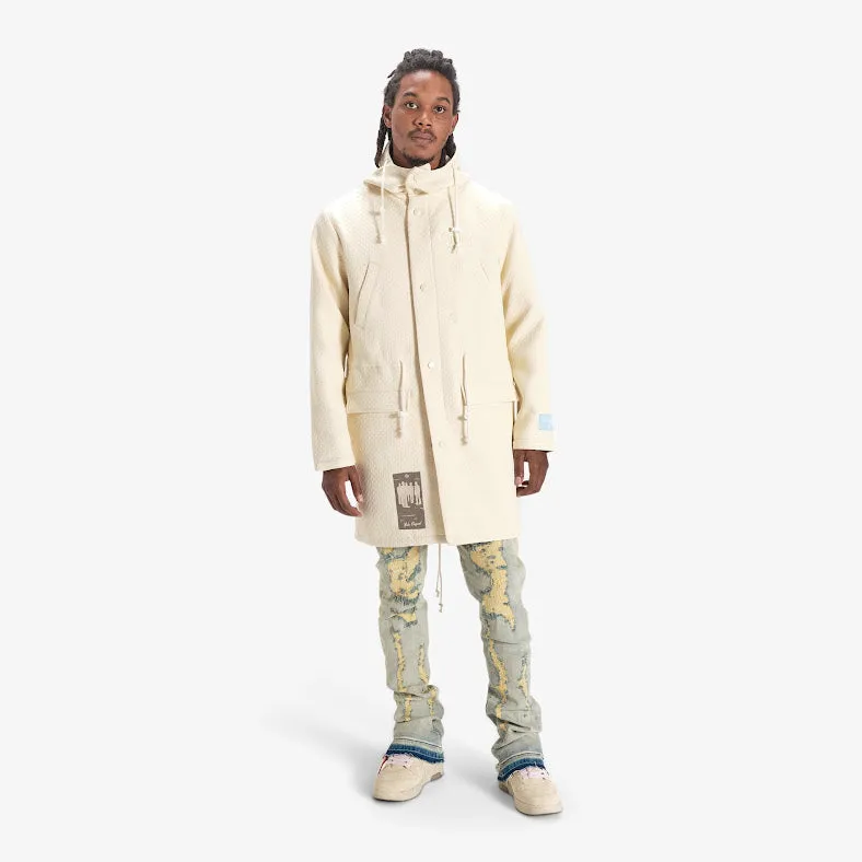 HALO HOUNDSTOOTH TRENCH (CREAM)